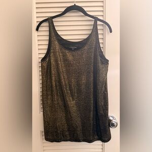 Eileen Fisher Shimmering Gold Tank Top Small Petite Medium